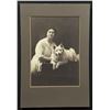 Image 1 : Antique Sepia Tone Photo of Woman with Dog