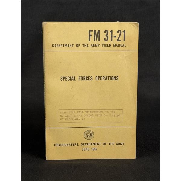 Vietnam War Special Forces Operations Manual