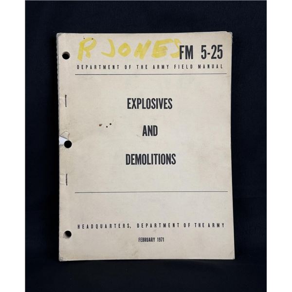 Vietnam War Explosives and Demolitions Manual