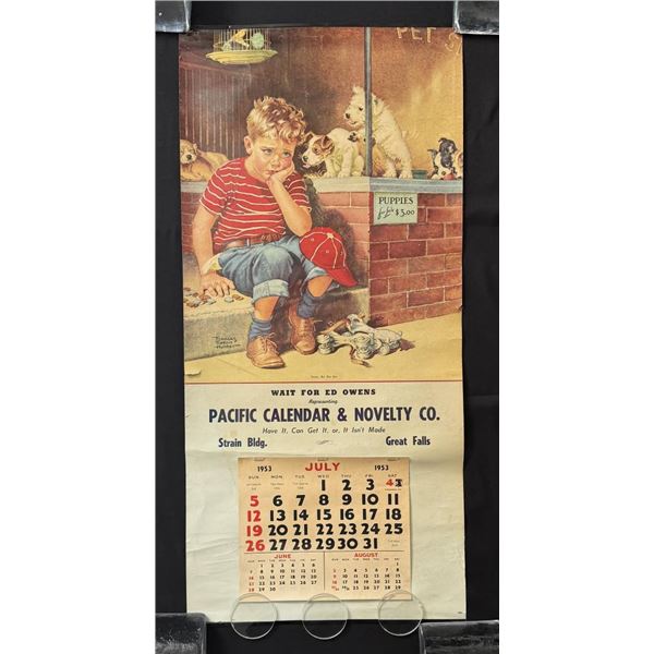 Great Falls Montana Advertising Calendar 1953