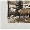 Image 2 : William Gamradt The Challenge Elk Etching Print