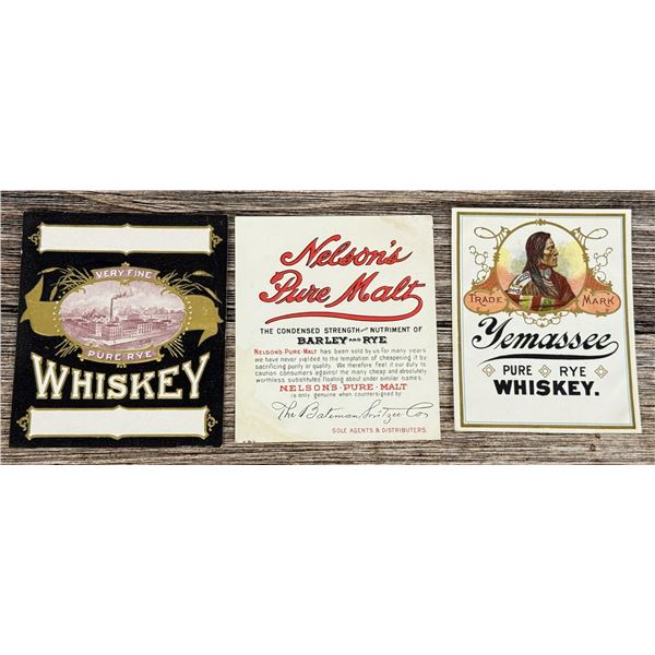 Montana Yemassee Whiskey Bottle Barley Rye Labels