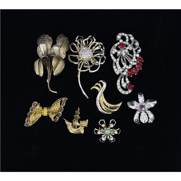 Collection of Costume Jewelry Brooches
