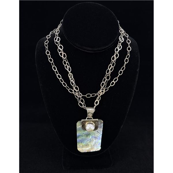 Sterling Silver Abalone Necklace