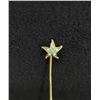 Image 3 : 10k Gold Seed Pearl Turquoise Stick Pin