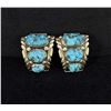 Image 1 : Navajo 14k Gold Turquoise Watch Band Tips