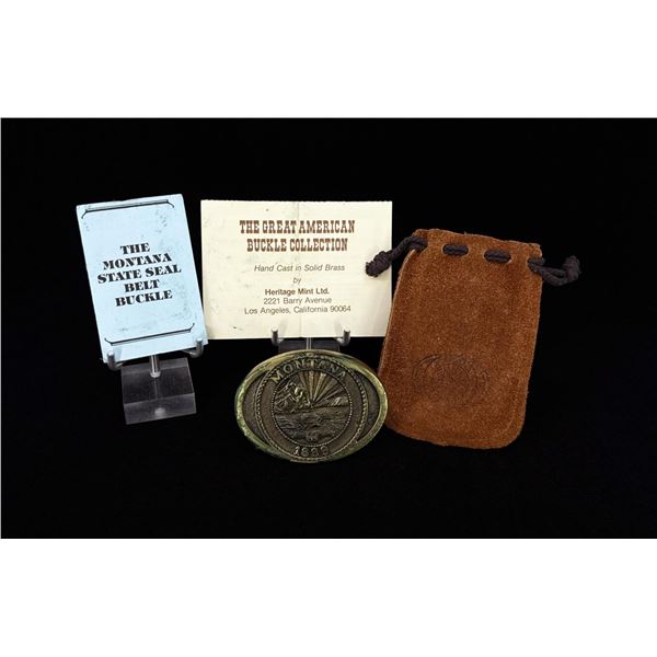 Bronze Montana Centennial Belt Buckle