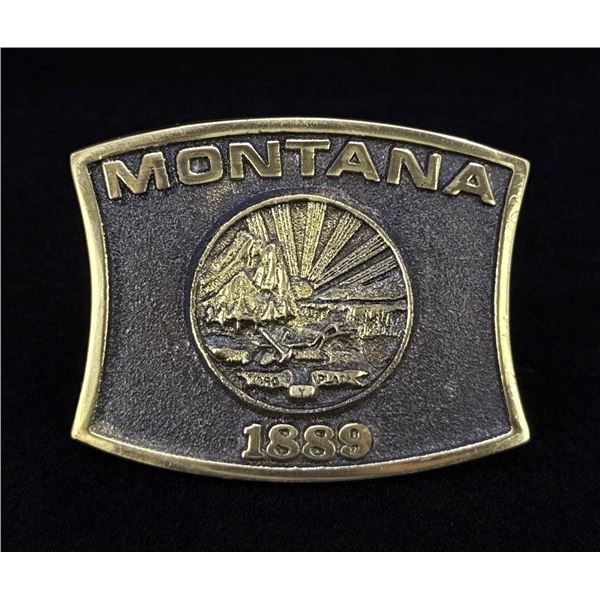 Bronze Montana Centennial Belt Buckle