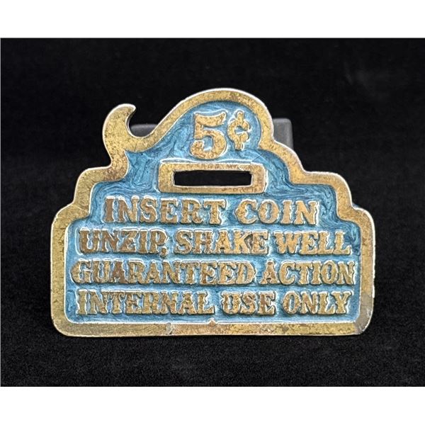 Insert Coin Unzip Guaranteed Action Belt Buckle