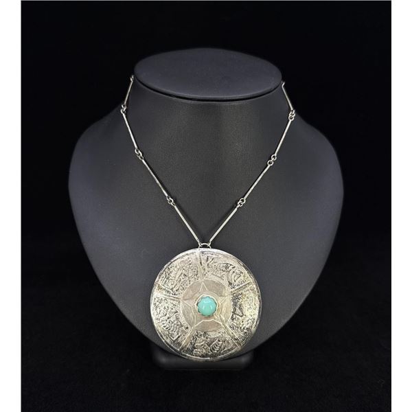 Ecuador .800 Silver Turquoise Necklace