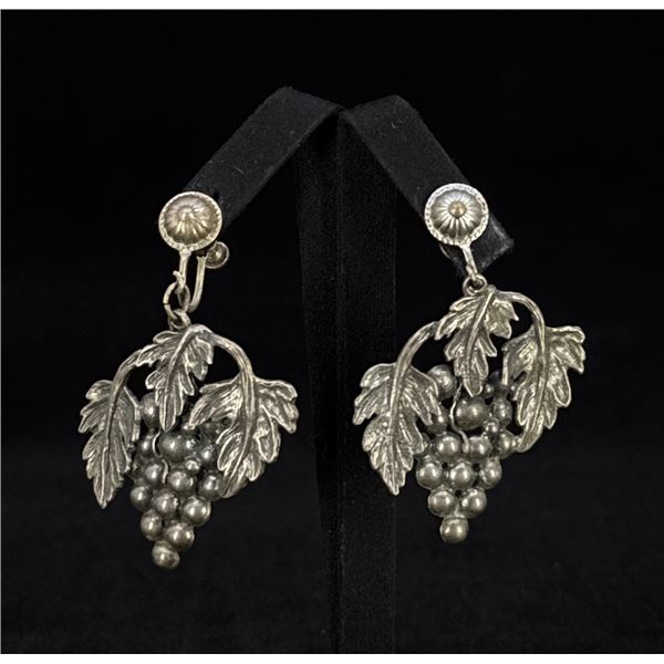 Sterling Silver Grape Cluster Earrings