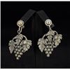 Image 1 : Sterling Silver Grape Cluster Earrings