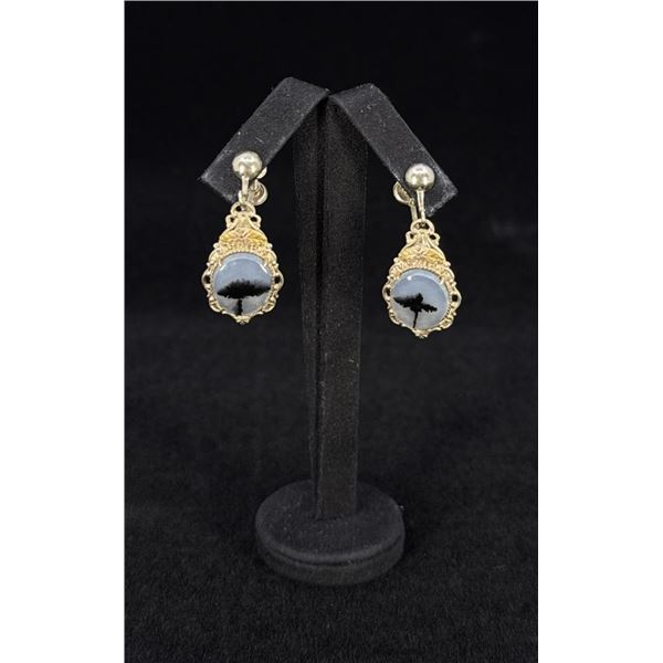 12k Gold Filled Montana Agate Earrings