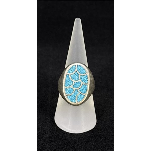 Zuni Inlaid Sterling Silver Ring