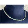 Image 1 : Sterling Silver Turquoise Inlay Necklace