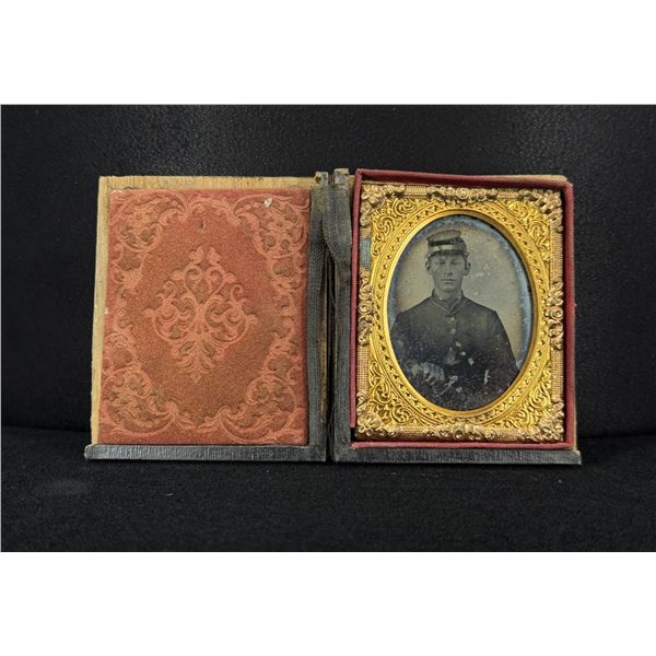 Civil War Ambrotype Soldier with Sword Photo