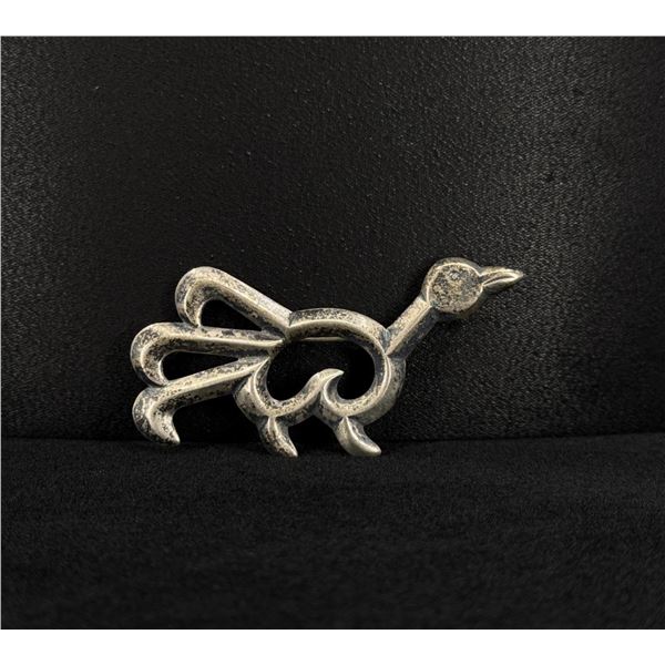 Navajo Sterling Silver Roadrunner Pin Brooch