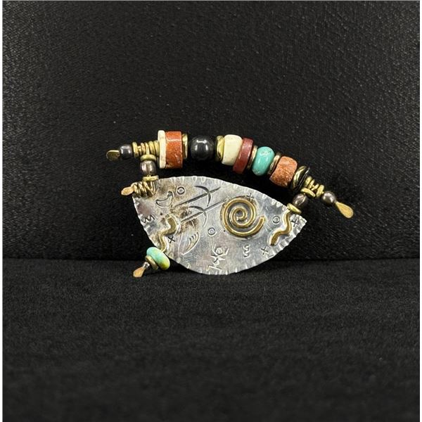 Marcia Q Miller Sterling Silver Turquoise Brooch