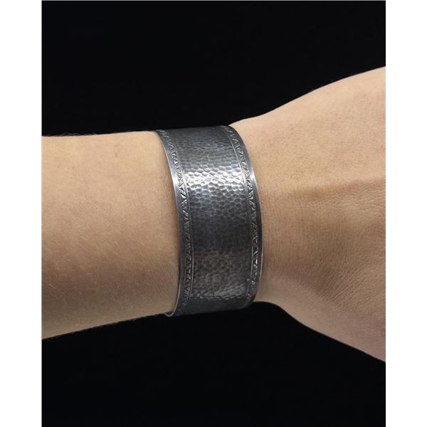 Sterling Silver Hand Hammered Bracelet Cuff