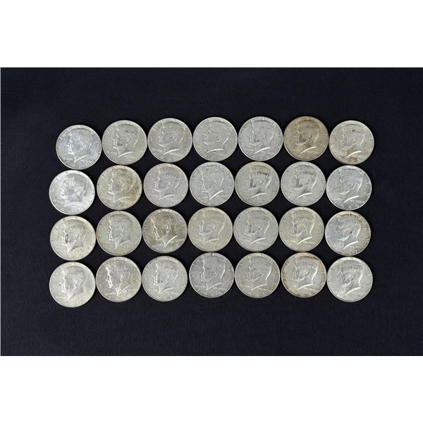Lot of 28 40% Silver Kennedy Half Dollars