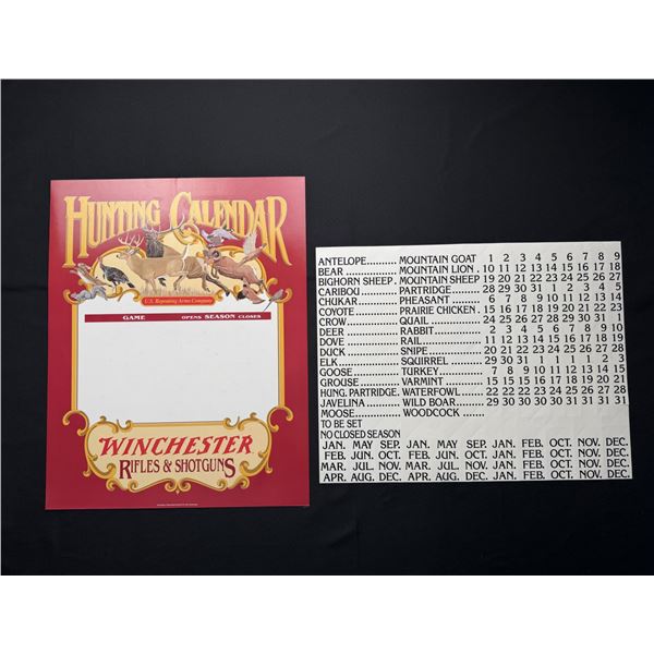 Winchester Hunting Calendar Store Display Sign