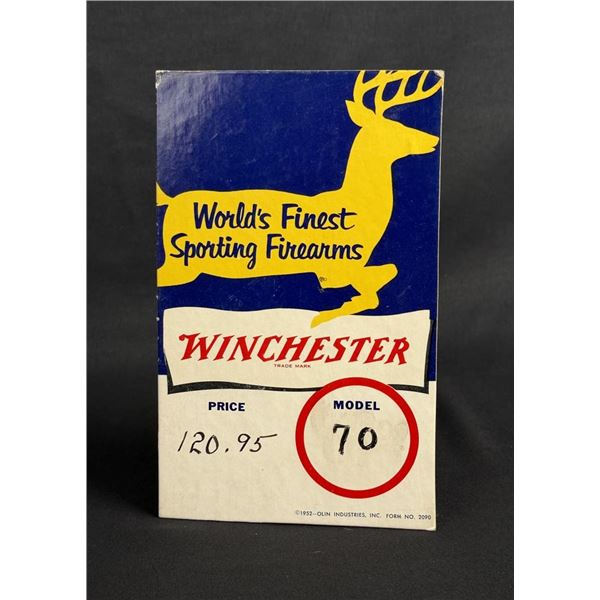 1952 Winchester Model 70 Rifle Store Display Sign