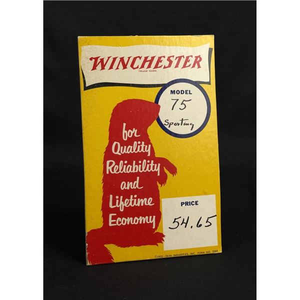 1952 Winchester Model 75 Rifle Store Display Sign
