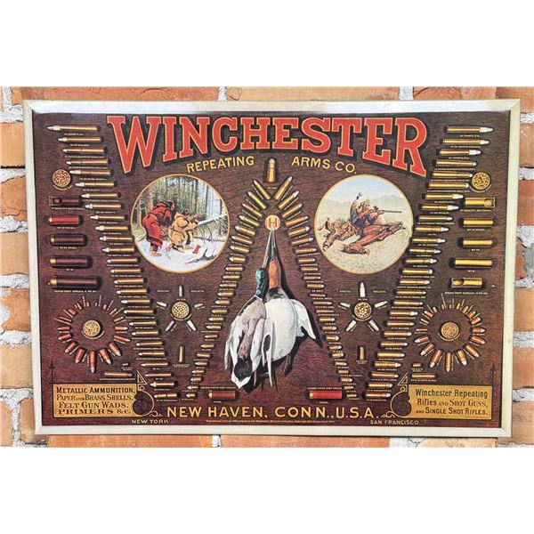 1974 Winchester Tin Bullet Board Sign