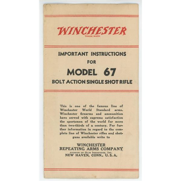 Winchester Model 67 Instruction Manual