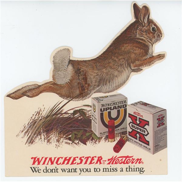 Winchester Rabbit Shelf Talker Store Display Sign