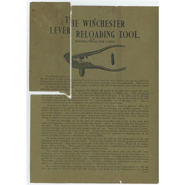 Winchester Lever Reloading Tool Instructions