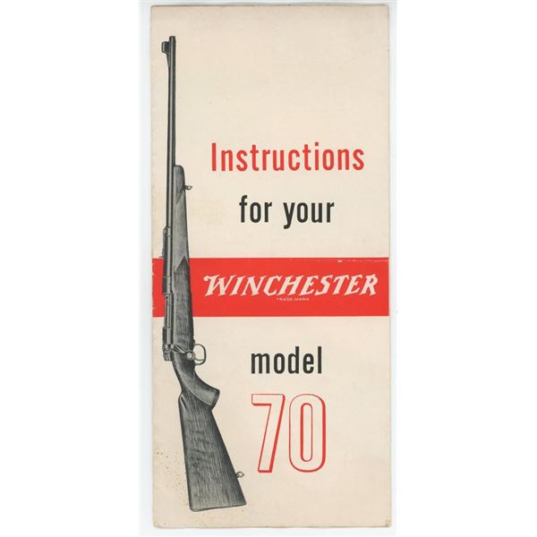 Winchester Model 70 Instruction Manual Brochure