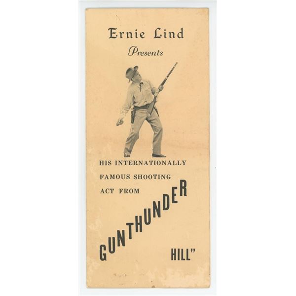 Ernie Lind Gunthunder Hill Shooting Act Flyer