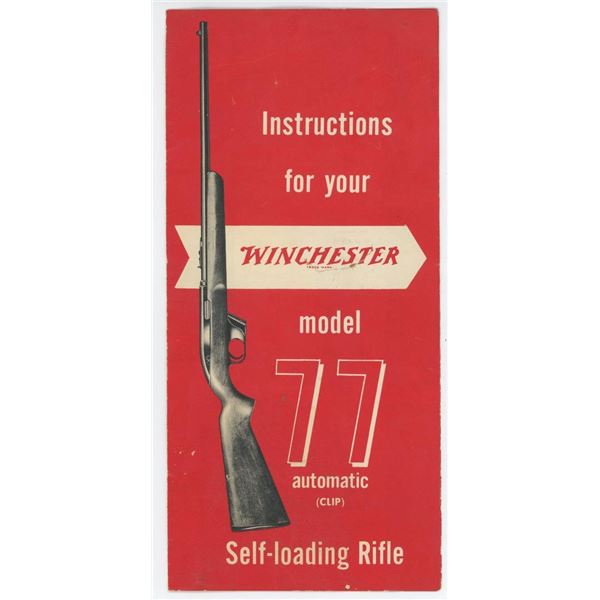 Winchester Model 77 Instruction Manual Brochure