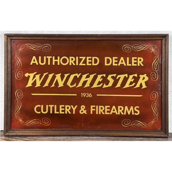 Winchester 1936 Authorized Dealer Framed Sign