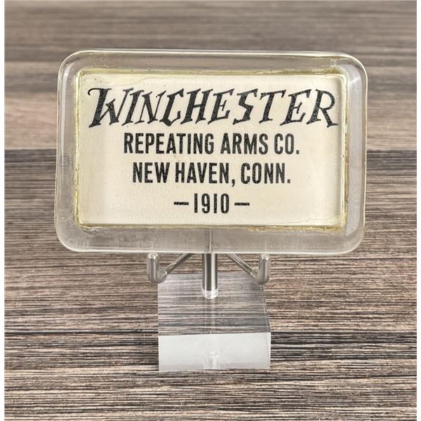 1910 Winchester Advertising Glass Paperweight