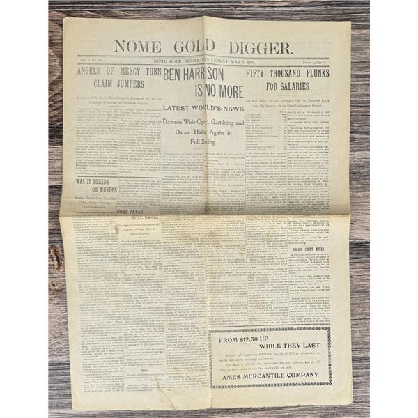 1901 Nome Alaska Gold Digger Newspaper