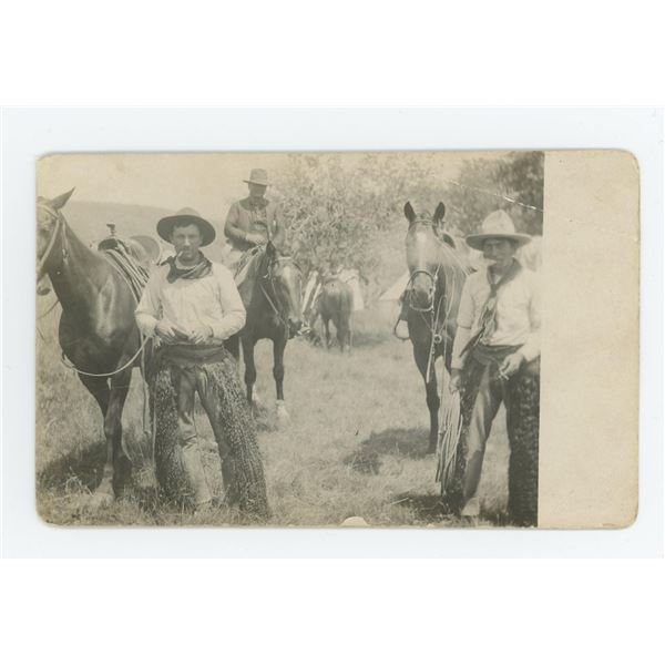 Flathead Indian Reservation Cowboy RPPC Postcard