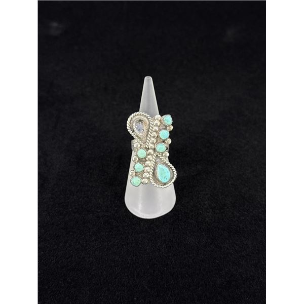 Old Pawn Navajo Sterling Turquoise Ring