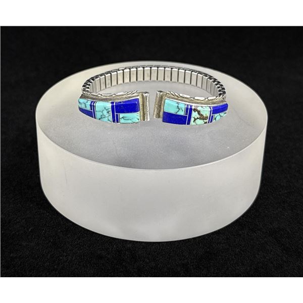 Zuni Inlaid Sterling Silver Watch Band Tips