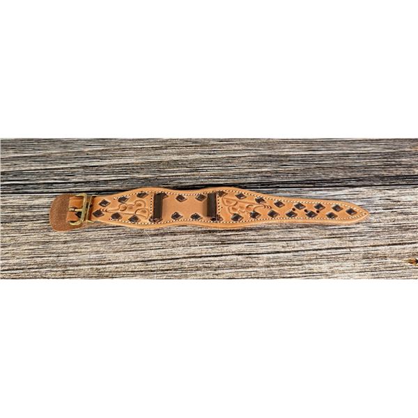 Western Tooled Leather Watch Band Strap