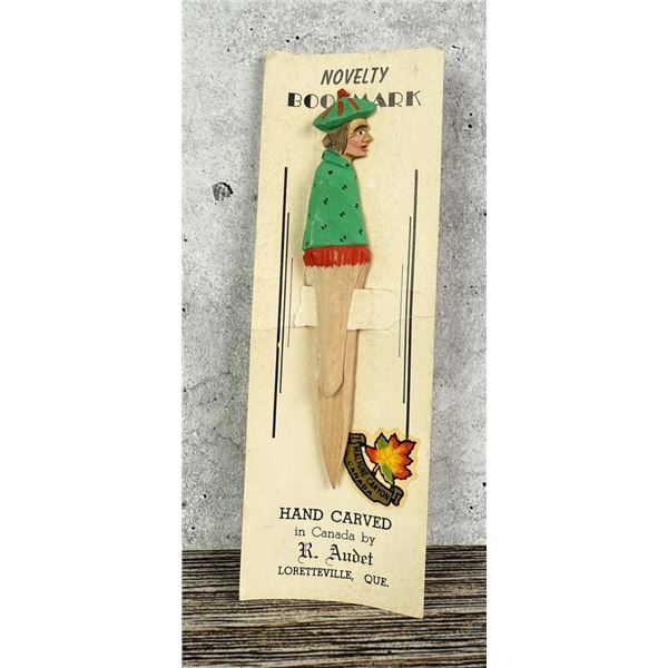 R. Audet Quebec Hand Carved Bookmark
