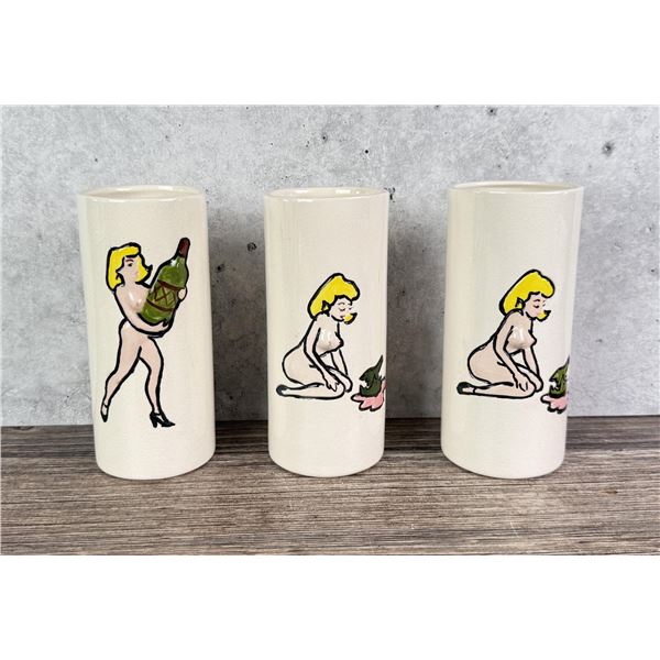1950s Pixie Pottery Pin Up Nude Tiki Mugs