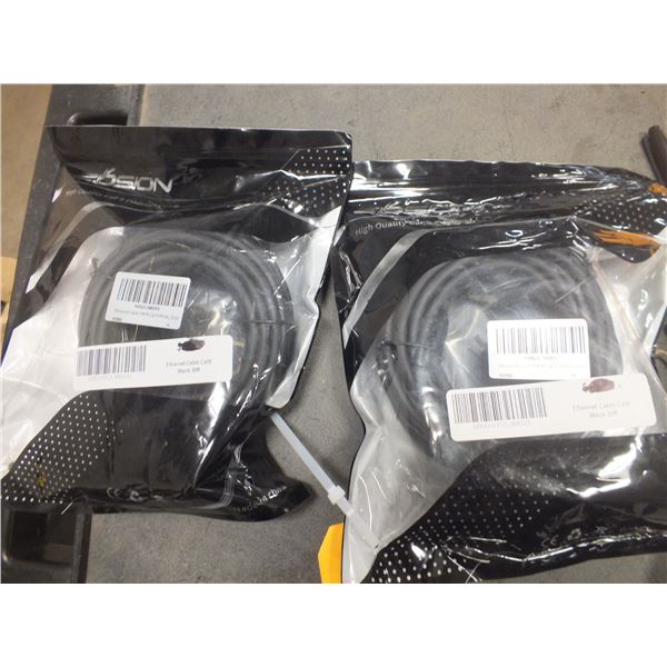 Two 30ft Black Ethernet Cords