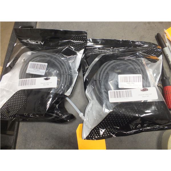 Two 30ft Black Ethernet Cords