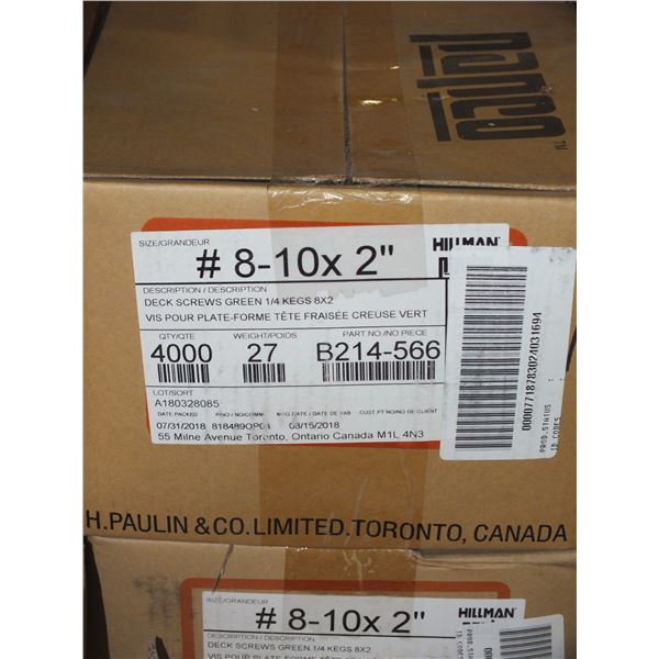 1 Box Of #8-10 x2 Green Deck Screws