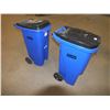 Image 1 : Two 35 gal Garbage Cans On wheels