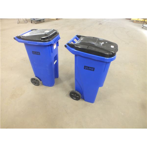 Two 35 gal Garbage Cans On wheels
