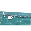 Image 5 : Sterling Silver Toggle Bracelet with Heart Dangle Tag