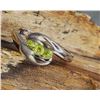 Image 1 : Natural Peridot Bypass Ring — Sterling Silver .925